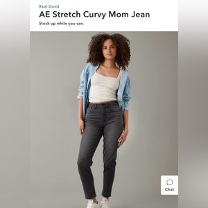 American Eagle Mom Jean faded black wash sz 6 short